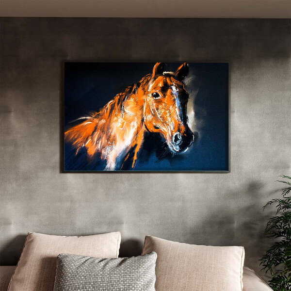 Quadro Decorativo Animais Horse Paint Com Moldura Preto - 100