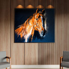 Quadro Decorativo Animais Horse Paint Com Moldura Preto - 120
