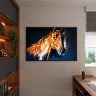 Quadro Decorativo Animais Horse Paint Com Moldura Preto - 150