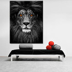 Quadro Decorativo Animais Leão Black Crown - 120x60 Cm