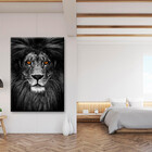Quadro Decorativo Animais Leão Black Crown - 120x60 Cm