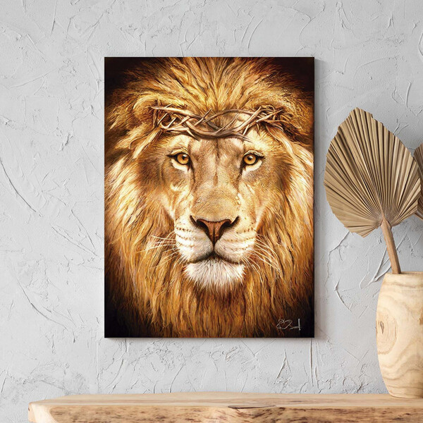 Quadro Decorativo Animais Leão De Judá - 200x100 Cm