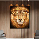 Quadro Decorativo Animais Leão De Judá Com Moldura Preto - 15