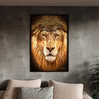 Quadro Decorativo Animais Leão De Judá Com Moldura Preto - 20