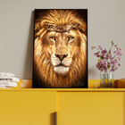 Quadro Decorativo Animais Leão De Judá Com Moldura Preto - 90