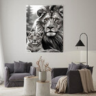 Quadro Decorativo Animais Leão E Filho - 150x100 Cm