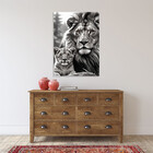 Quadro Decorativo Animais Leão E Filho - 150x100 Cm