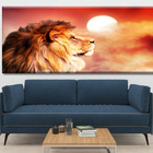 Quadro Decorativo Animais Leão Lion By The Sunset - 120x60 Cm