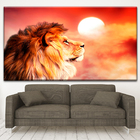 Quadro Decorativo Animais Leão Lion By The Sunset - 120x60 Cm