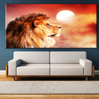 Quadro Decorativo Animais Leão Lion By The Sunset - 120x60 Cm