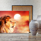 Quadro Decorativo Animais Leão Lion By The Sunset - 120x60 Cm