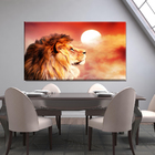 Quadro Decorativo Animais Leão Lion By The Sunset - 200x100 Cm
