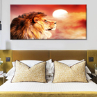 Quadro Decorativo Animais Leão Lion By The Sunset - 200x100 Cm