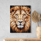 Quadro Decorativo Animais Leão Soberano - 100x70 Cm