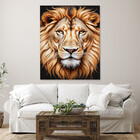 Quadro Decorativo Animais Leão Soberano - 100x70 Cm