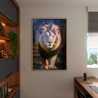 Quadro Decorativo Animais Lion Walk Com Moldura E Vidro Doura