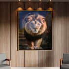 Quadro Decorativo Animais Lion Walk Com Moldura E Vidro Doura