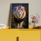 Quadro Decorativo Animais Lion Walk Com Moldura E Vidro Doura