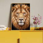 Quadro Decorativo Animais Majestade Felina Com Moldura Dourad