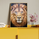 Quadro Decorativo Animais Majestade Felina Com Moldura E Vidr