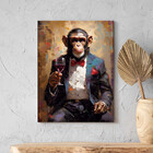 Quadro Decorativo Animais Monkey Evolution - 180x100 Cm