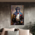 Quadro Decorativo Animais Monkey Evolution Com Moldura E Vidr
