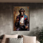 Quadro Decorativo Animais Monkey Evolution Com Moldura Prata