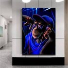 Quadro Decorativo Animais Neon Monkey - 90x60cm