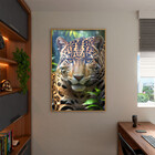 Quadro Decorativo Animais Olhar Feroz Com Moldura E Vidro Dou