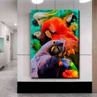 Quadro Decorativo Animais Papagaios - 120x60 Cm