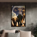 Quadro Decorativo Animais Passeio Suntuoso Com Moldura E Vidr