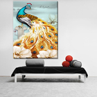 Quadro Decorativo Animais Pavão Real - 150x80 Cm