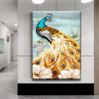 Quadro Decorativo Animais Pavão Real - 150x80 Cm