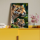 Quadro Decorativo Animais Poder Selvagem Com Moldura Prata -