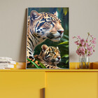 Quadro Decorativo Animais Poder Selvagem Com Moldura Prata -