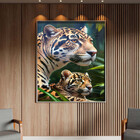 Quadro Decorativo Animais Poder Selvagem Com Moldura Prata -