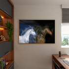 Quadro Decorativo Animais Raças Com Moldura E Vidro Dourada -