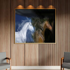 Quadro Decorativo Animais Raças Com Moldura E Vidro Dourada -