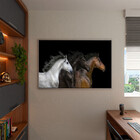 Quadro Decorativo Animais Raças Com Moldura Prata - 120x80 Cm