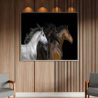 Quadro Decorativo Animais Raças Com Moldura Prata - 180x135 Cm