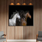 Quadro Decorativo Animais Raças Com Moldura Preto - 180x120 Cm