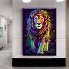 Quadro Decorativo Animais Rainbow Lion - 150x80cm