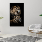 Quadro Decorativo Animais Savage Couple Familia Leão - 120x80