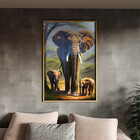 Quadro Decorativo Animais Sombra Da Savana Com Moldura E Vidr