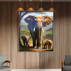 Quadro Decorativo Animais Sombra Da Savana Com Moldura E Vidr