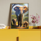 Quadro Decorativo Animais Sombra Da Savana Com Moldura E Vidr
