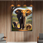 Quadro Decorativo Animais Sombra Da Savana Com Moldura Prata