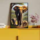 Quadro Decorativo Animais Sombra Da Savana Com Moldura Preto