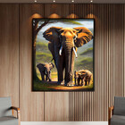 Quadro Decorativo Animais Sombra Da Savana Com Moldura Preto