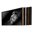 Quadro Decorativo Animais Wild King Moldura Preto E Vidro 180